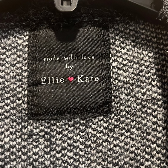 Ellie Kate Women's Gray Black White Geometric Knit Cardigan Sweater Size S/M - Picture 3 of 7